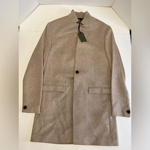 Authentic ALLSAINTS Mens Manor Wool Coat Winter Top Coat Oatmeal Sz 42